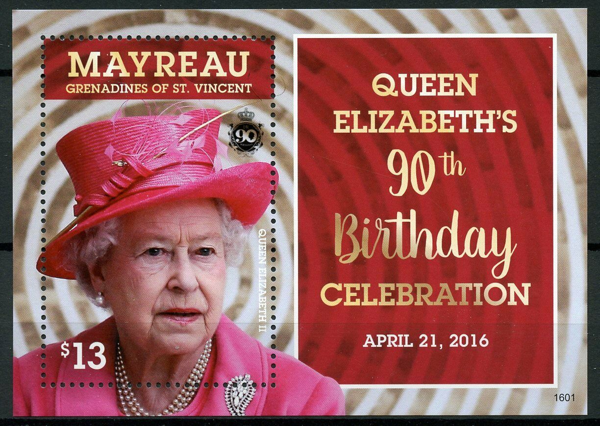Mayreau Gren St Vincent 2016 MNH Royalty Stamps Queen Elizabeth II 90th 1v S/S