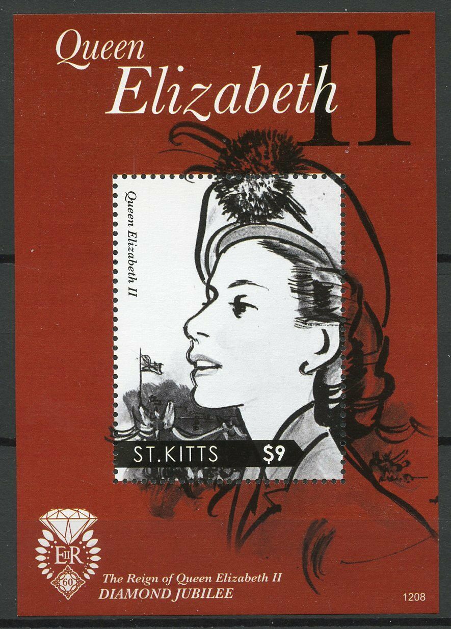 St Kitts Royalty Stamps 2012 MNH Queen Elizabeth II Diamond Jubilee 1v S/S