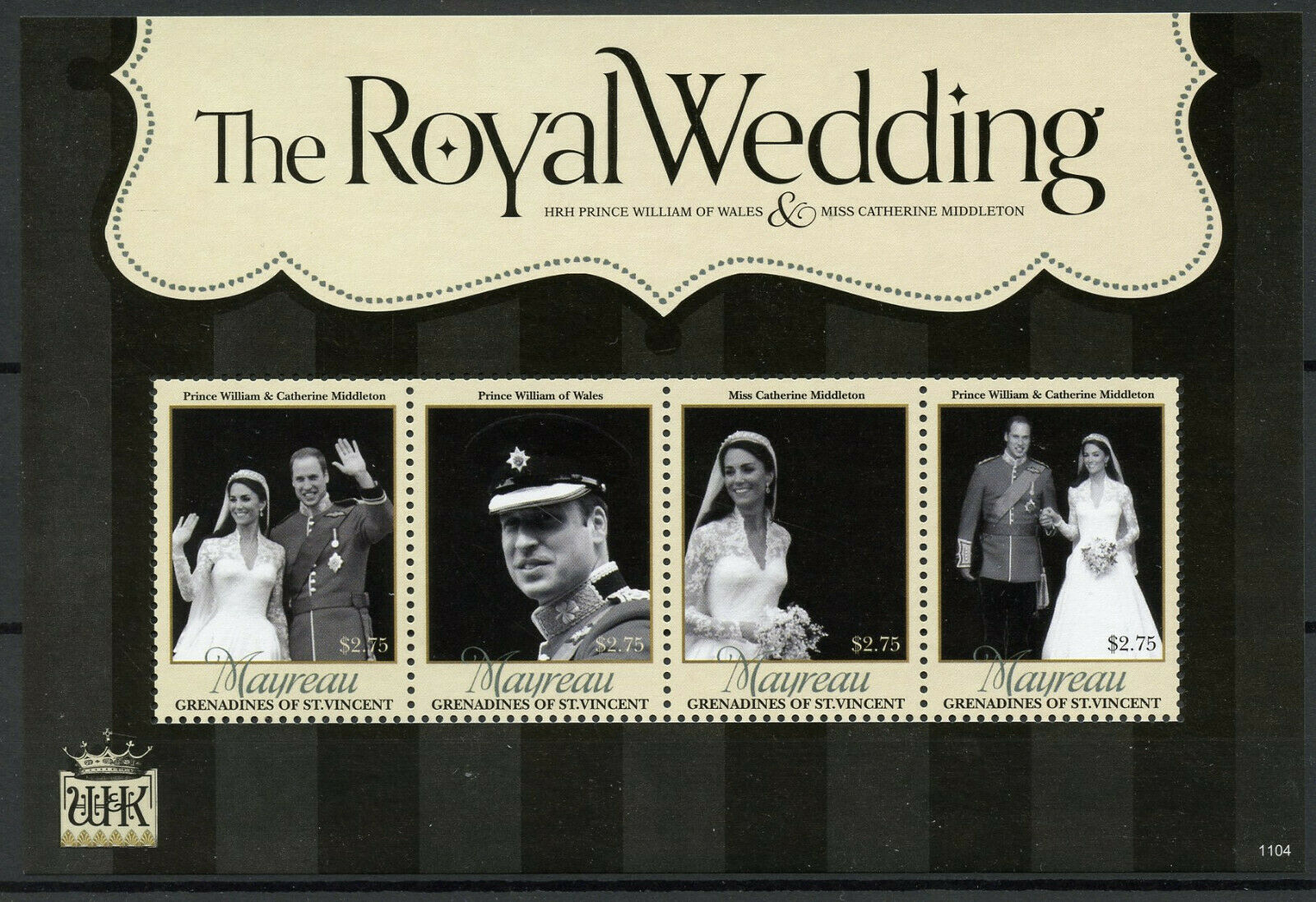 Mayreau Gren St Vincent Stamps 2011 MNH Royal Wedding William & Kate 4v M/S II