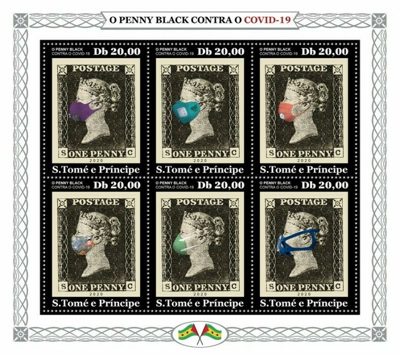 Sao Tome & Principe 2020 MNH Medical Stamps Penny Black SOS Corona Covid-19 Covid 6v M/S
