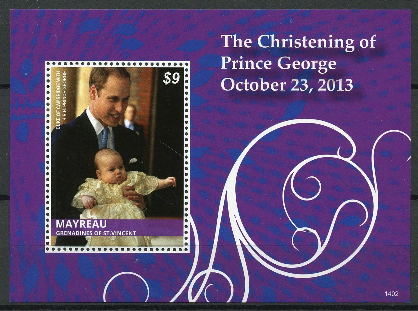 Mayreau Gren St Vincent Royalty Stamps 2014 MNH Christening Prince George 1v S/S