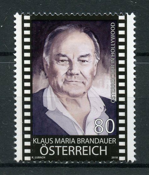 Austria 2018 MNH Klaus Maria Brandauer Actor 1v Set Famous People Stamps