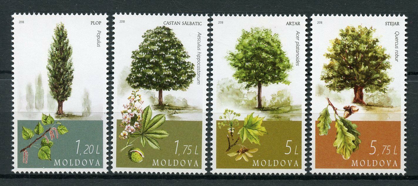 Moldova 2018 MNH Trees Tree 4v Set Nature Plants Stamps