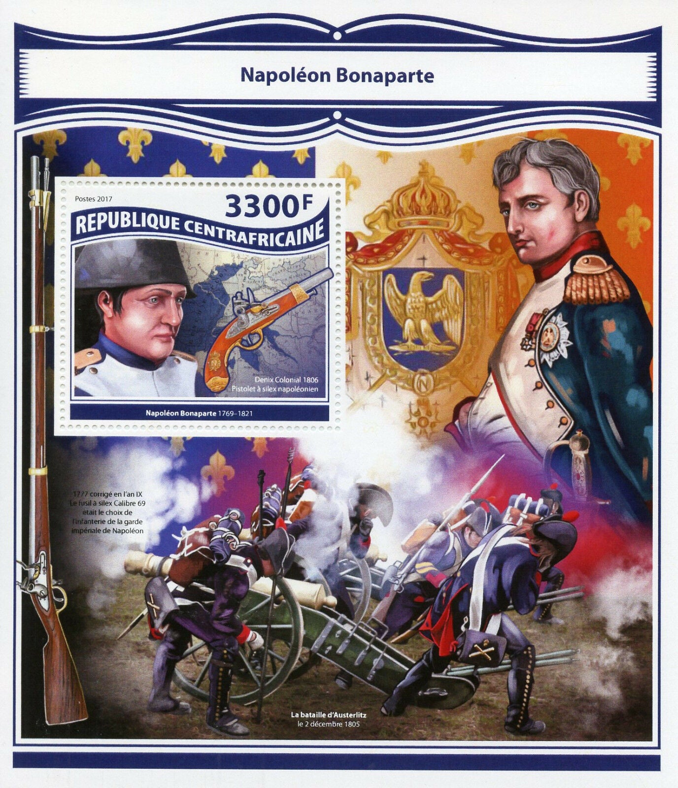 Central African Rep 2017 MNH Military Stamps Napoleon Bonaparte 1v S/S