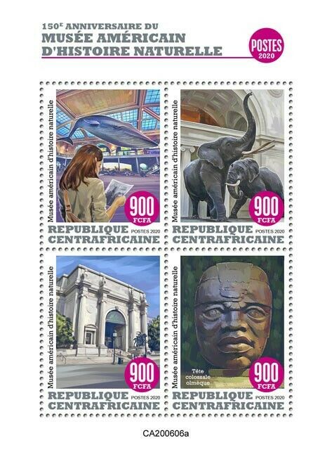 Central African Rep Stamps 2020 MNH American Museum of Natural History 4v M/S