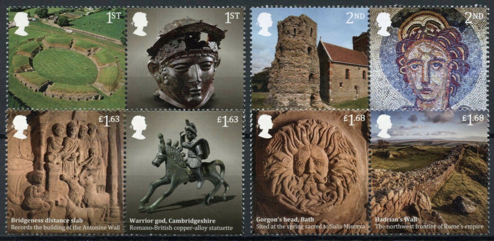 GB History & Archaeology Stamps 2020 MNH Roman Britain Hadrian's Wall 8v Set