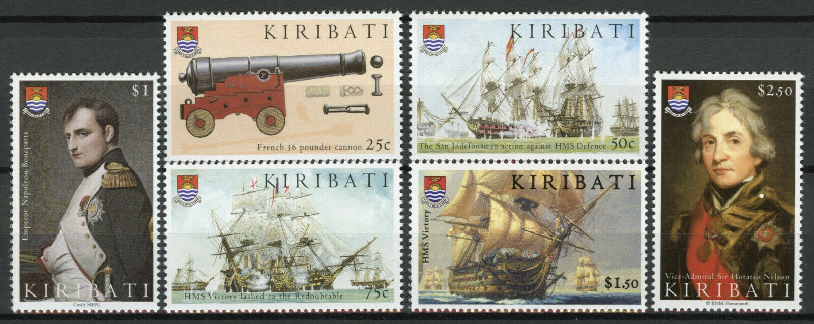 Kiribati 2005 MNH Ships Stamps Battle of Trafalgar Napoleon Nelson 6v Set I