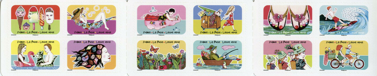 France Cartoons Stamps 2020 MNH Summer Seasons Butterflies 12v S/A Booklet