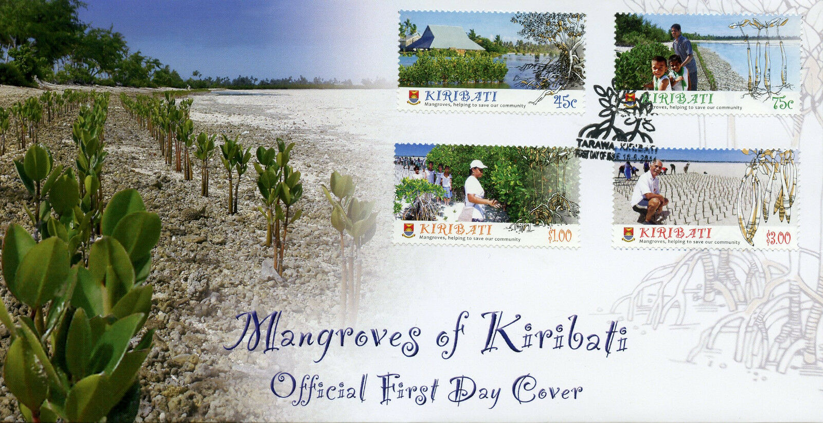 Kiribati 2014 FDC - Mangroves - Trees Plants Nature - 4v Set