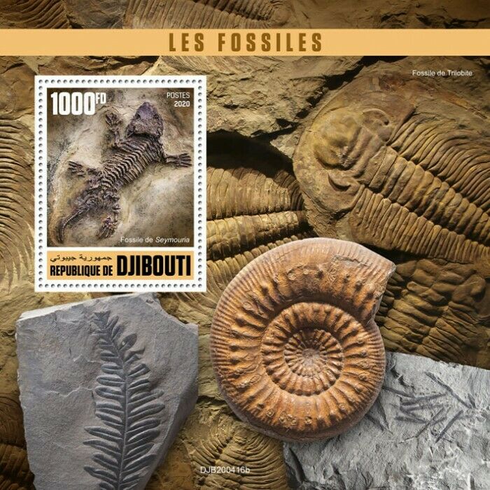 Djibouti 2020 MNH - Dinosaurs - Seymouria Ammonites Trilobites - 1v S/S