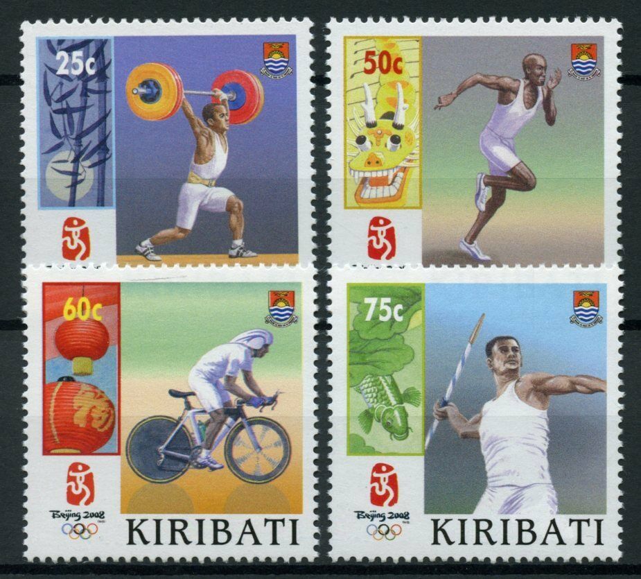 Kiribati 2008 MNH Sports Stamps Beijing Olympics Cycling Javelin Weightlifting 4v Set