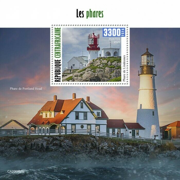 Central African Rep 2020 MNH Lighthouses Stamps Lindesnes Lighthouse 1v S/S