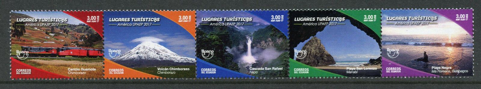 Ecuador 2017 MNH UPAEP Tourism 8v S/A Booklet + 5v Strip Birds Flowers Stamps