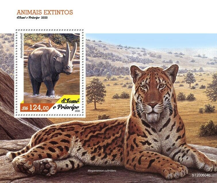 Sao Tome & Principe Extinct Animals Stamps 2020 MNH Arsinoitherium 1v S/S