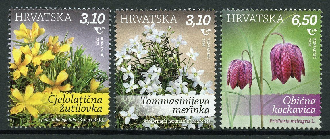 Croatia Flowers Stamps 2020 MNH Protected Species Gorse Flora Nature 3v Set