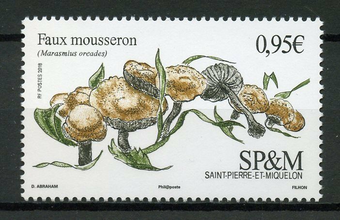 Saint-Pierre & Miquelon SP&M 2018 MNH Mushrooms Scotch Bonnet 1v Set Stamps