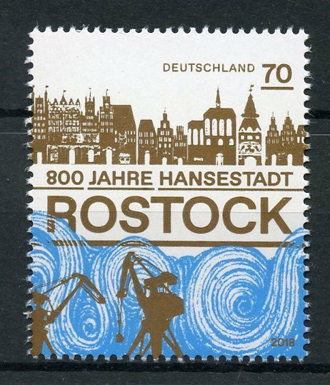 Germany 2018 MNH Rostock Hansestadt City 800 Yrs 1v Set Architecture Stamps