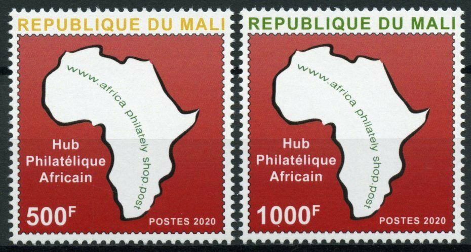 Mali Philately Stamps 2020 MNH African Philatelic Hub Maps Geography 2v Set