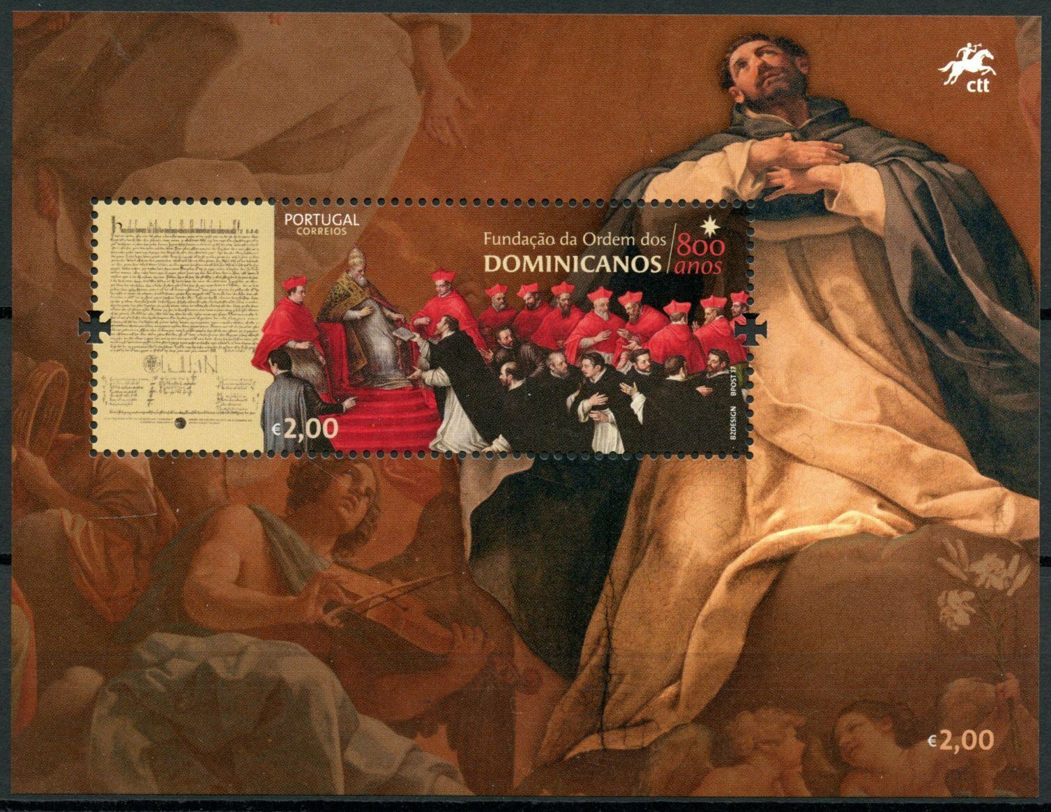 Portugal Religion Stamps 2017 MNH Foundation Order of Dominicans 1v M/S