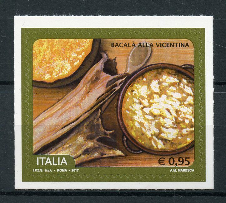Italy 2017 MNH Bacala alla Vicentina 1v S/A Set Fish Gastronomy Stamps