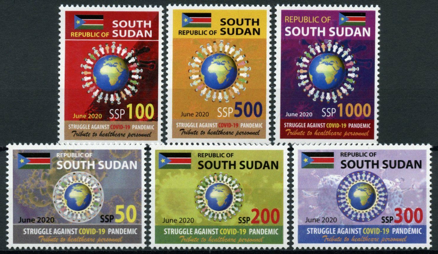 South Sudan 2020 MNH Medical Stamps Fight Corona Frontline Workers Covid-19 Covid 6v Set