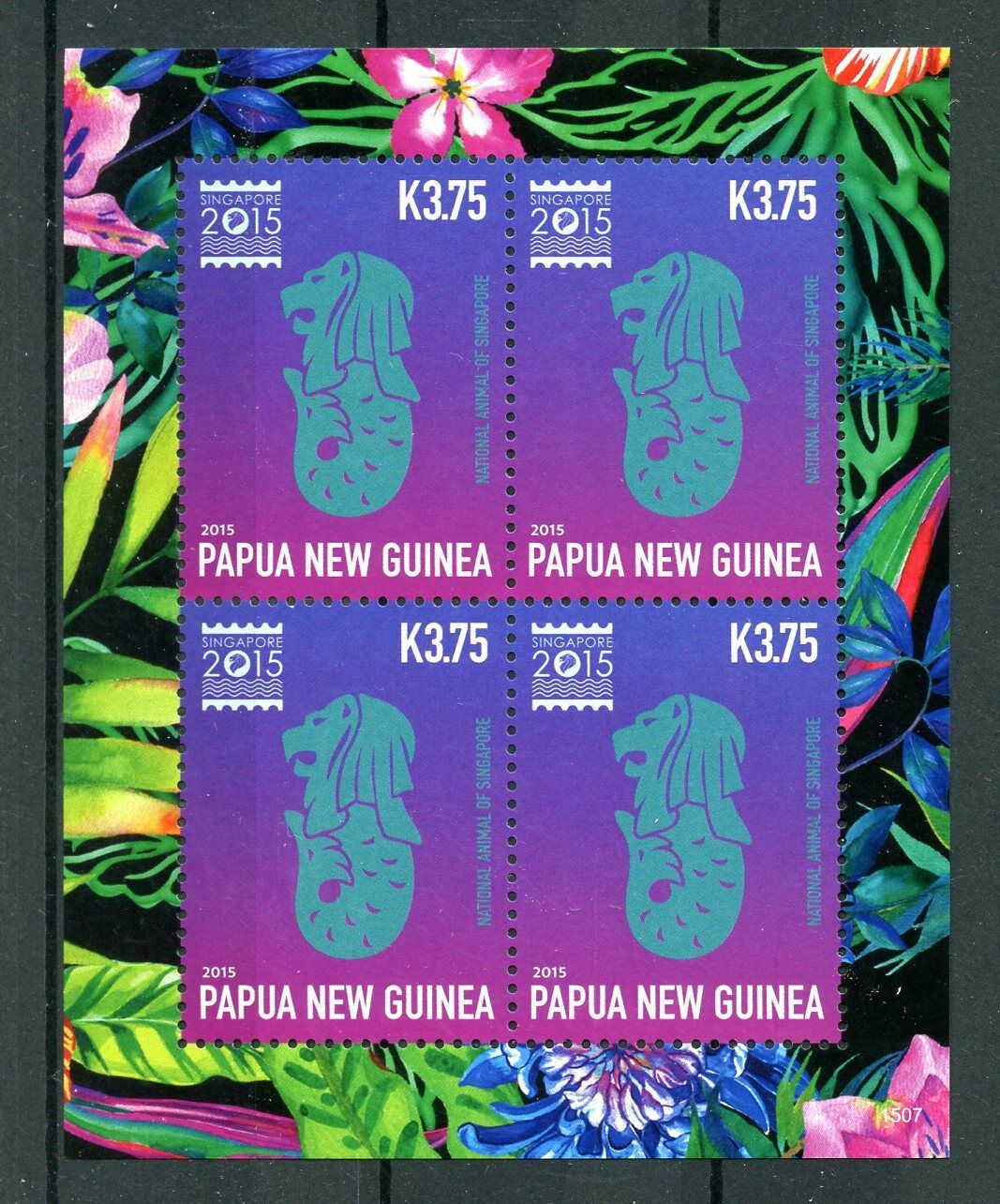 Papua New Guinea 2015 MNH Singapore Expo 2015 4v M/S I Merlion Nat Animal Stamps
