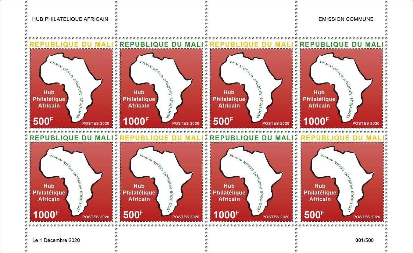 Mali Philately Stamps 2020 MNH African Philatelic Hub Maps Geography 8v M/S