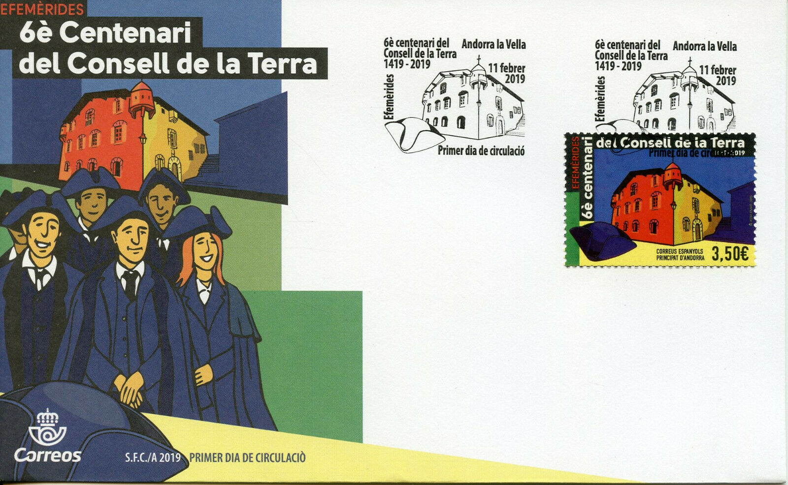 Spanish Andorra 2019 FDC Earth Council Consell de la Terra 1v Set Cover Stamps
