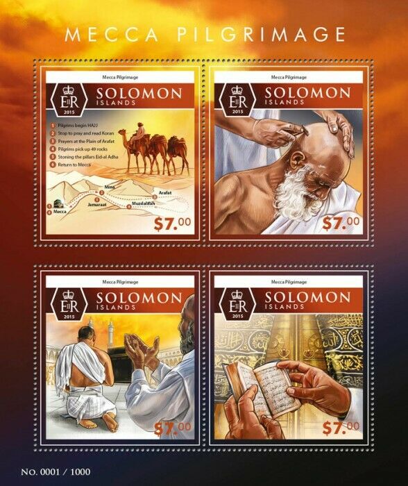 Solomon Islands Islam Stamps 2015 MNH Mecca Pilgrimage Camels Koran 4v M/S