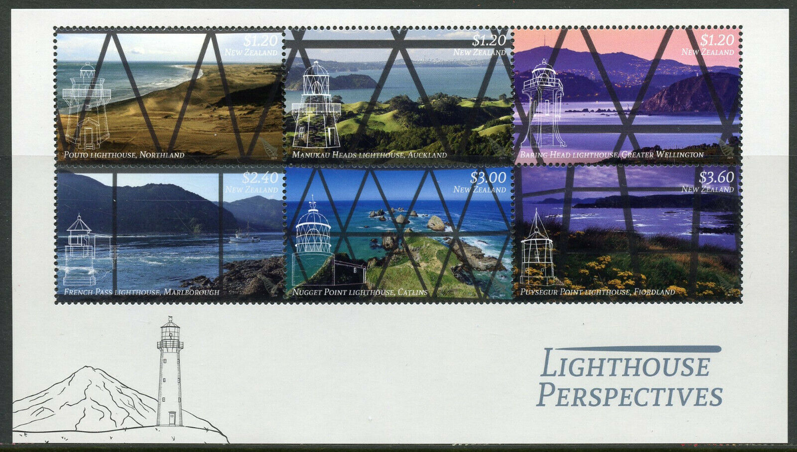 New Zealand NZ 2019 MNH Lighthouse Perspectives 6v M/S Lighthouses Stamps