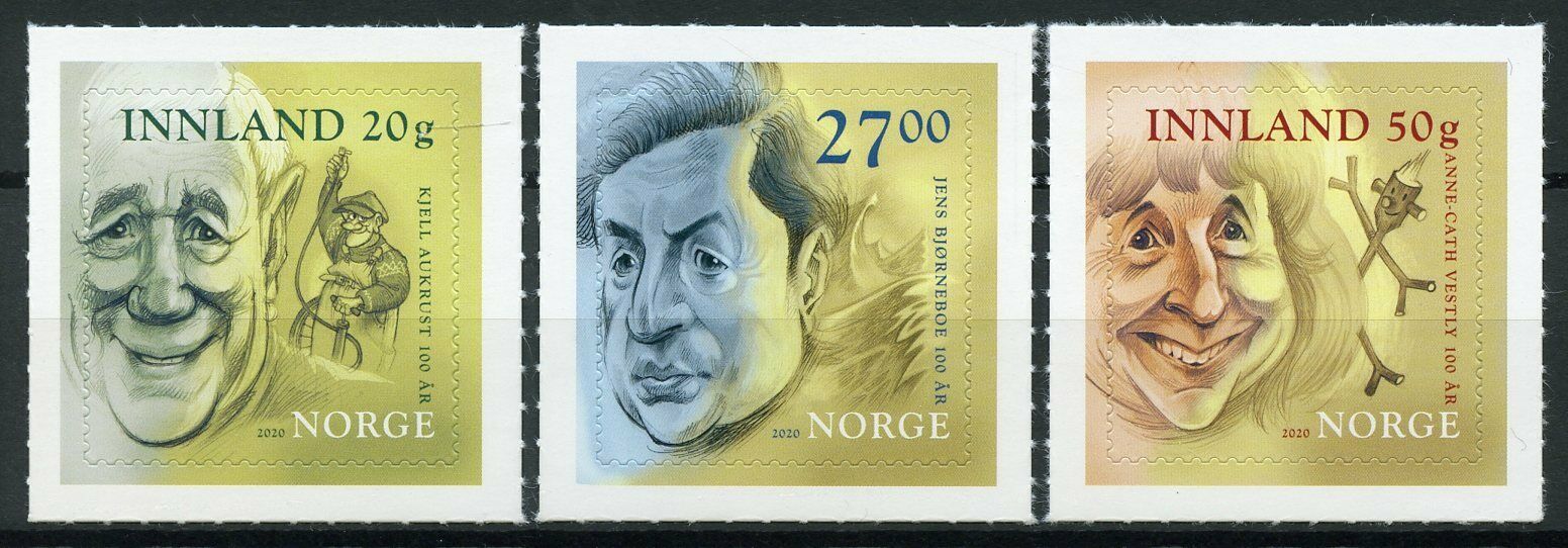 Norway Writers Stamps 2020 MNH Kjell Aukrust Anne-Cath Vestly 3v S/A Set