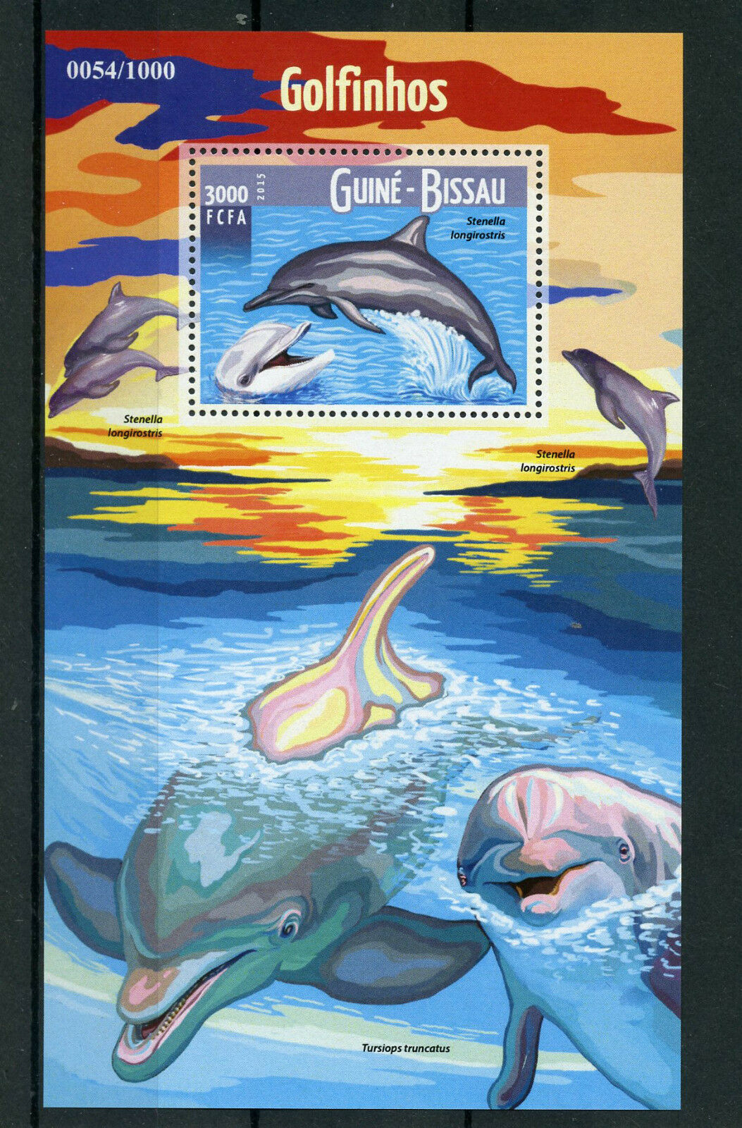 Guinea-Bissau 2015 MNH Dolphins 1v S/S Marine Animals Spinner Dolphin