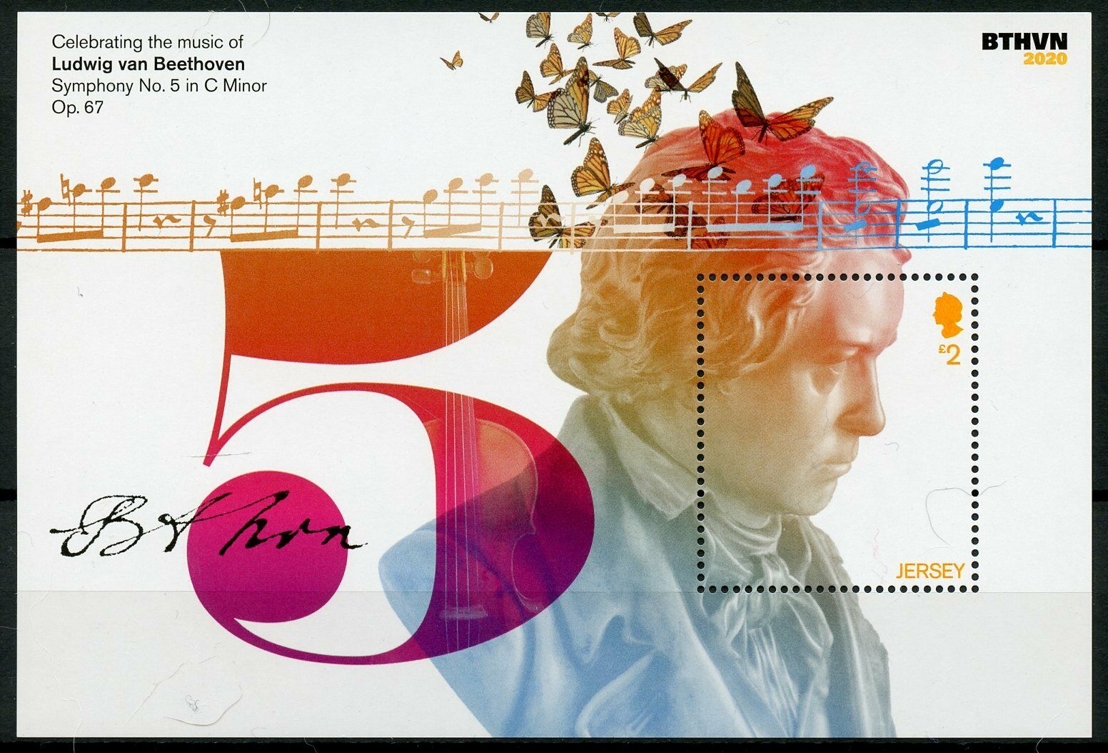 Jersey Music Stamps 2020 MNH Ludwig Van Beethoven Composers BTHVN2020 1v M/S