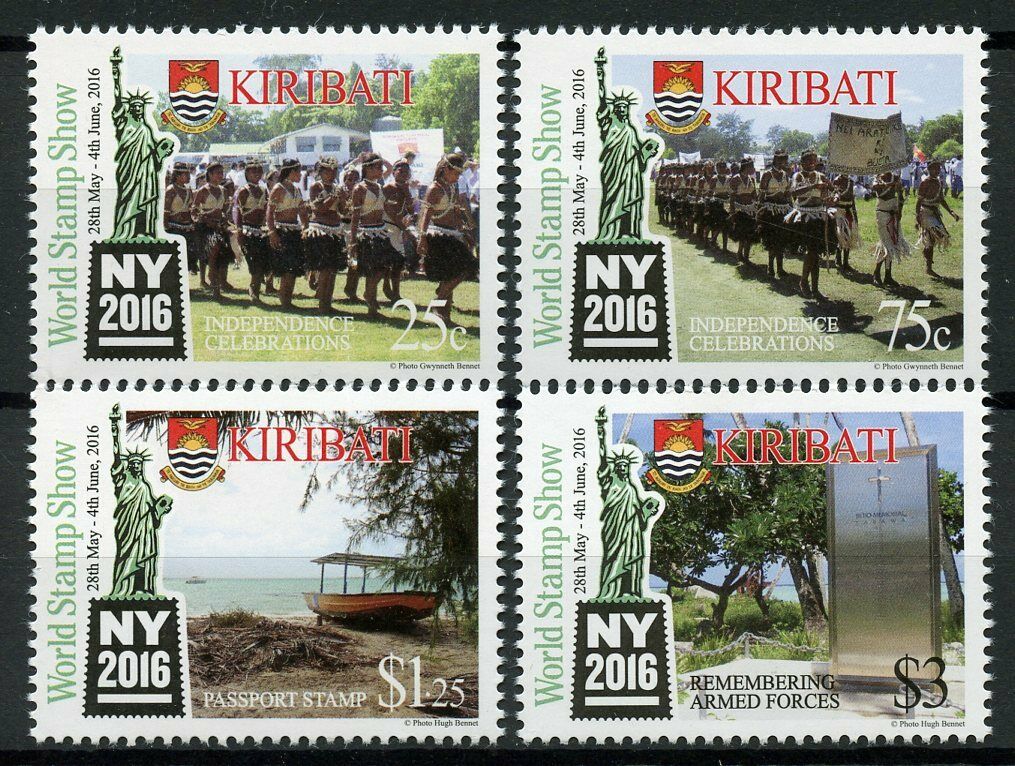 Kiribati 2016 MNH Independence Stamps New York Stamp Show NY2016 Historical Events 4v Set