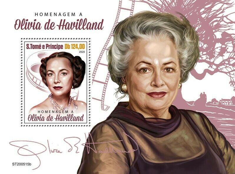 Sao Tome & Principe Famous People Stamps 2020 MNH Olivia de Havilland 1v S/S