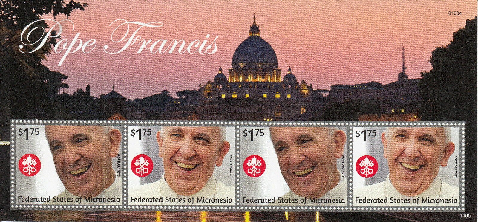 Micronesia 2014 MNH Pope Francis 4v M/S I Popes Roman Catholic Church Religion