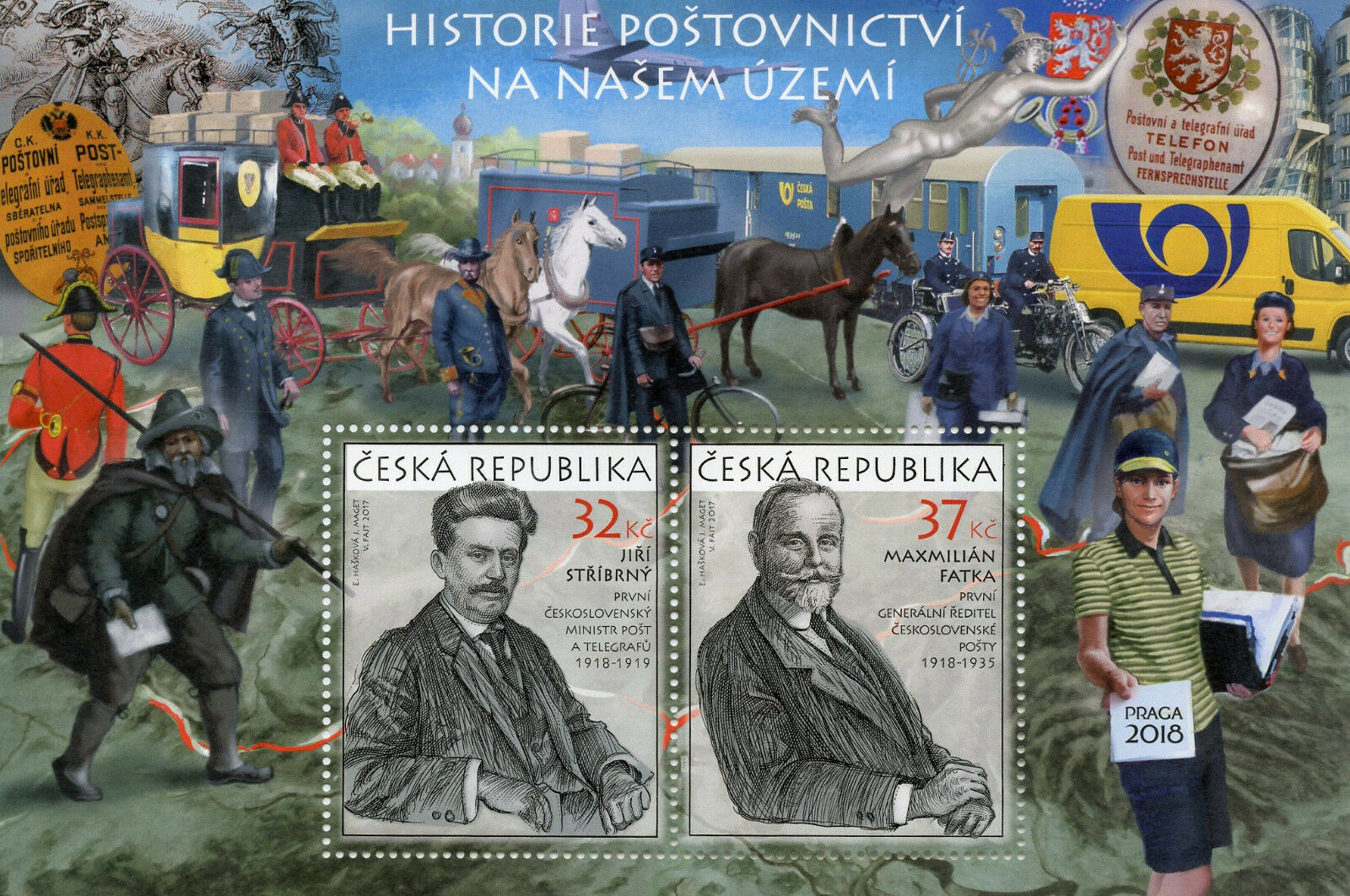Czech Rep 2017 MNH J. Stribrny M. Fatka 2v M/S Postal History Politicians Stamps
