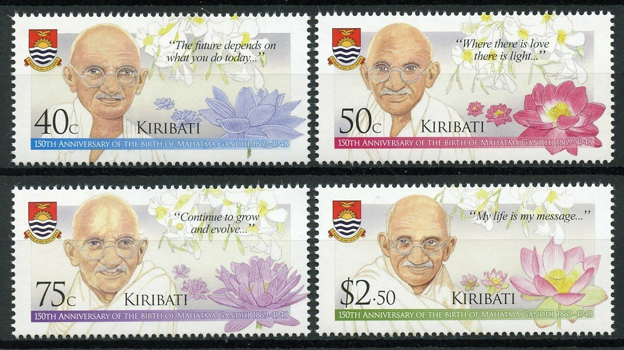 Kiribati 2019 MNH Famous People Stamps Mahatma Gandhi Historical Figures 4v Set