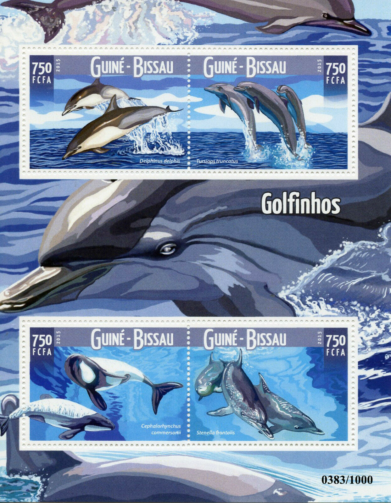 Guinea-Bissau 2015 MNH Dolphins 4v M/S Marine Animals Bottlenose Dolphin