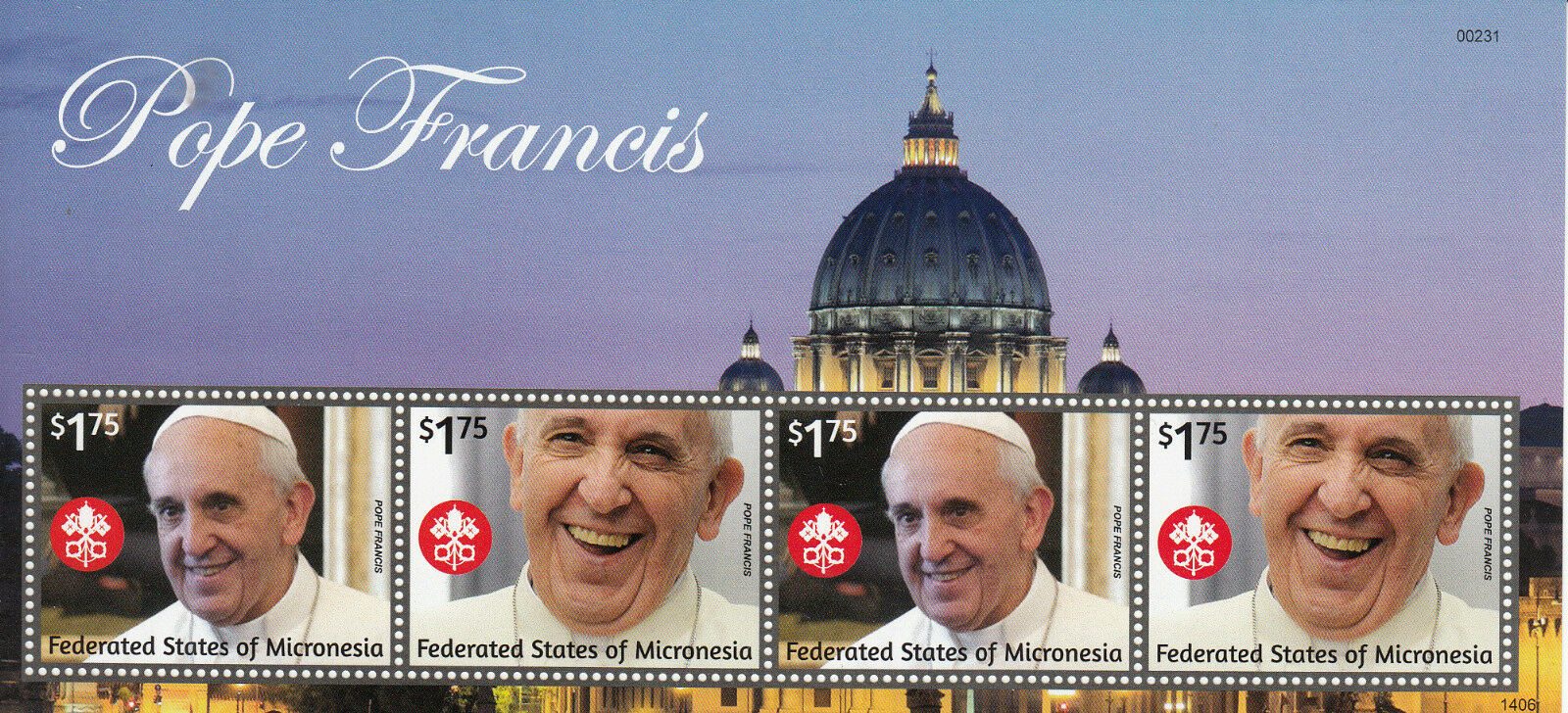 Micronesia 2014 MNH Pope Francis 4v M/S II Popes Roman Catholic Church Religion