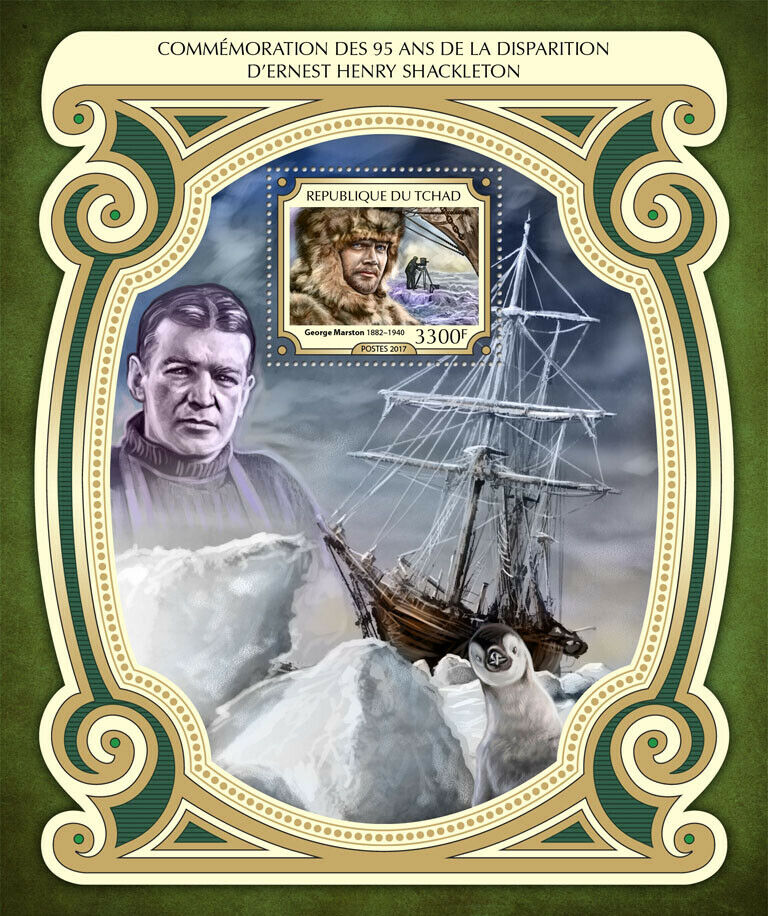 Chad 2017 MNH Ships Stamps Ernest Shackleton Penguins Exploration Famous Explorers 1v S/S