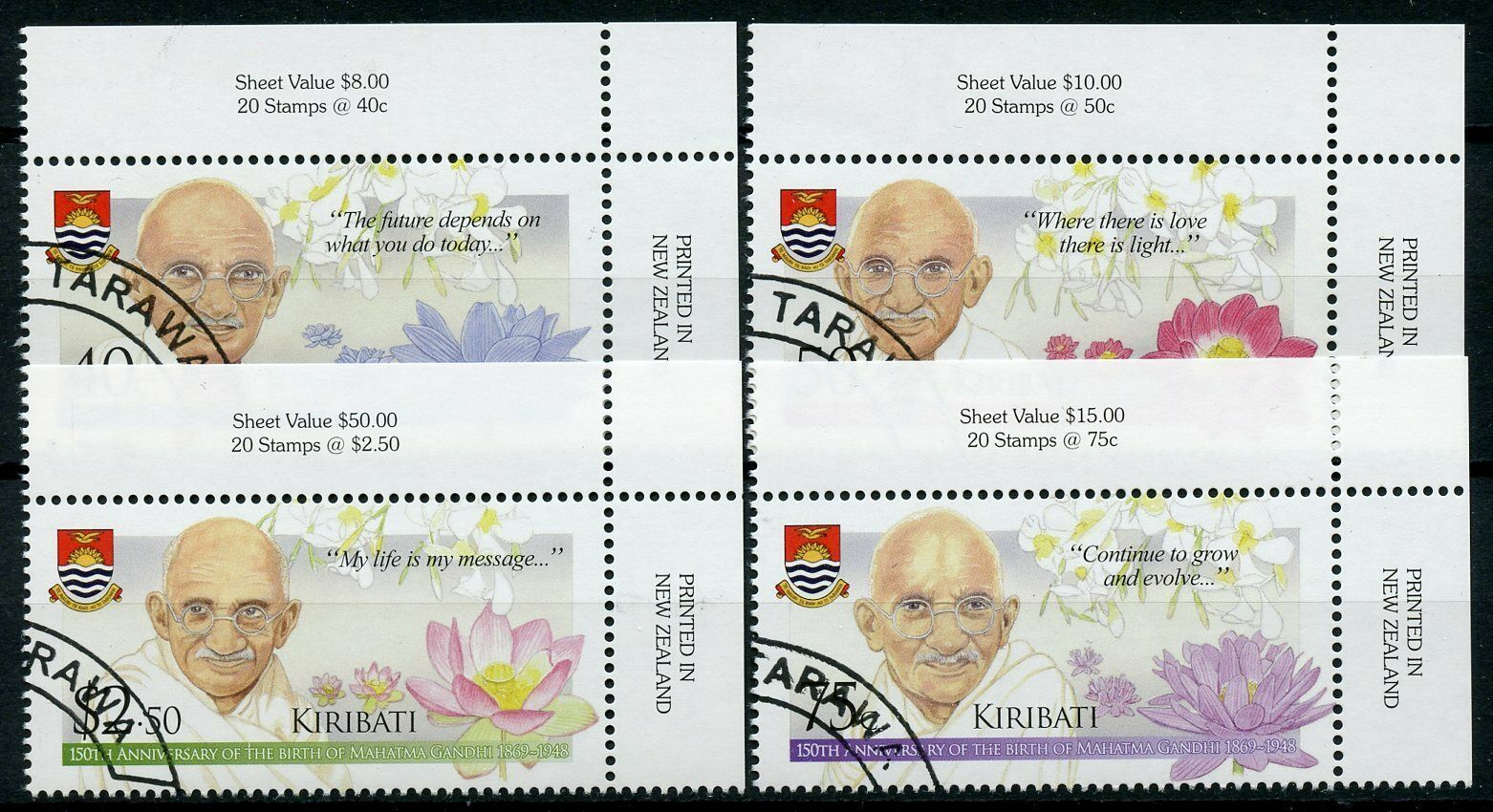 Kiribati 2019 CTO - Mahatma Gandhi - Historical Figures People - 4v Set