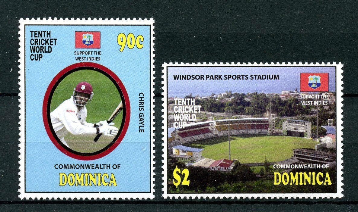 Dominica 2011 MNH Sports Stamps Cricket World Cup Chris Gayle Windsor Park 2v Set