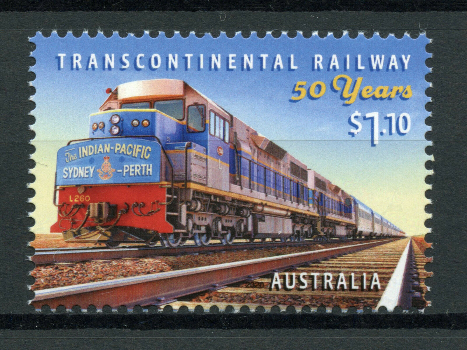 Australia Trains Stamps 2020 MNH Transcontinental Railway Railways Rail 1v Set