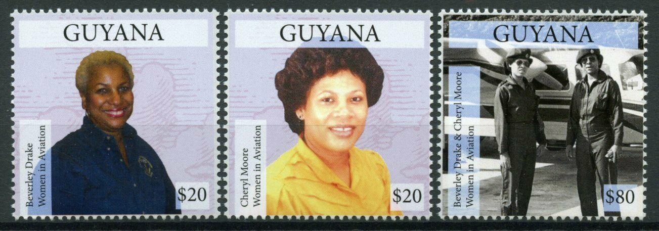 Guyana Stamps 2013 MNH Women in Aviation Beverley Drake Cheryl Moore 3v Set