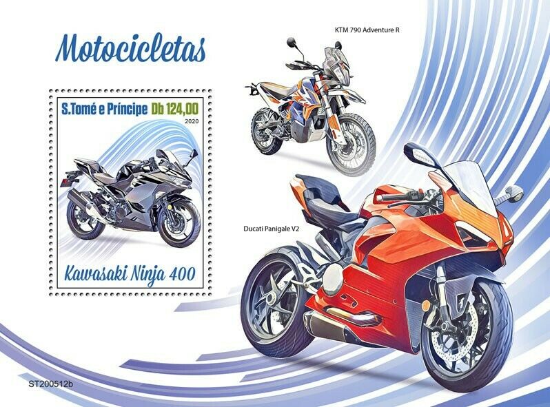 Sao Tome & Principe Motorcycles Stamps 2020 MNH Kawasaki Ninja 400 1v S/S