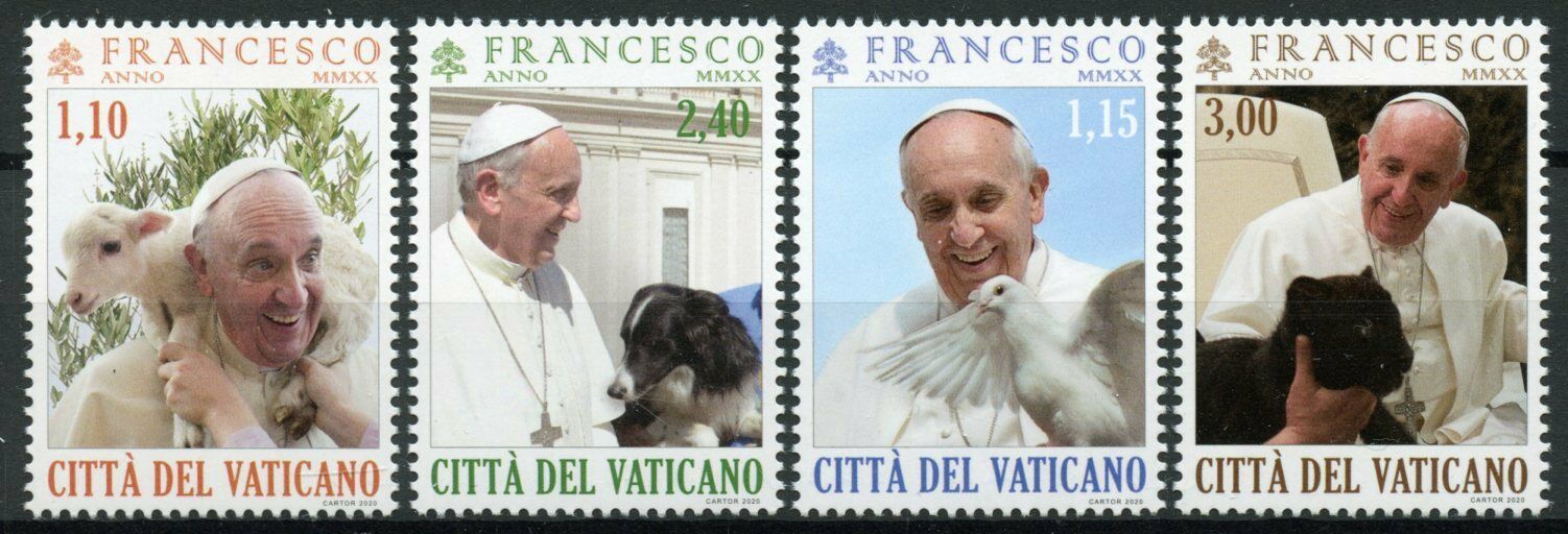 Vatican City Pope Francis Stamps 2020 MNH With Animals Lamb Dogs Pigeons 4v Set