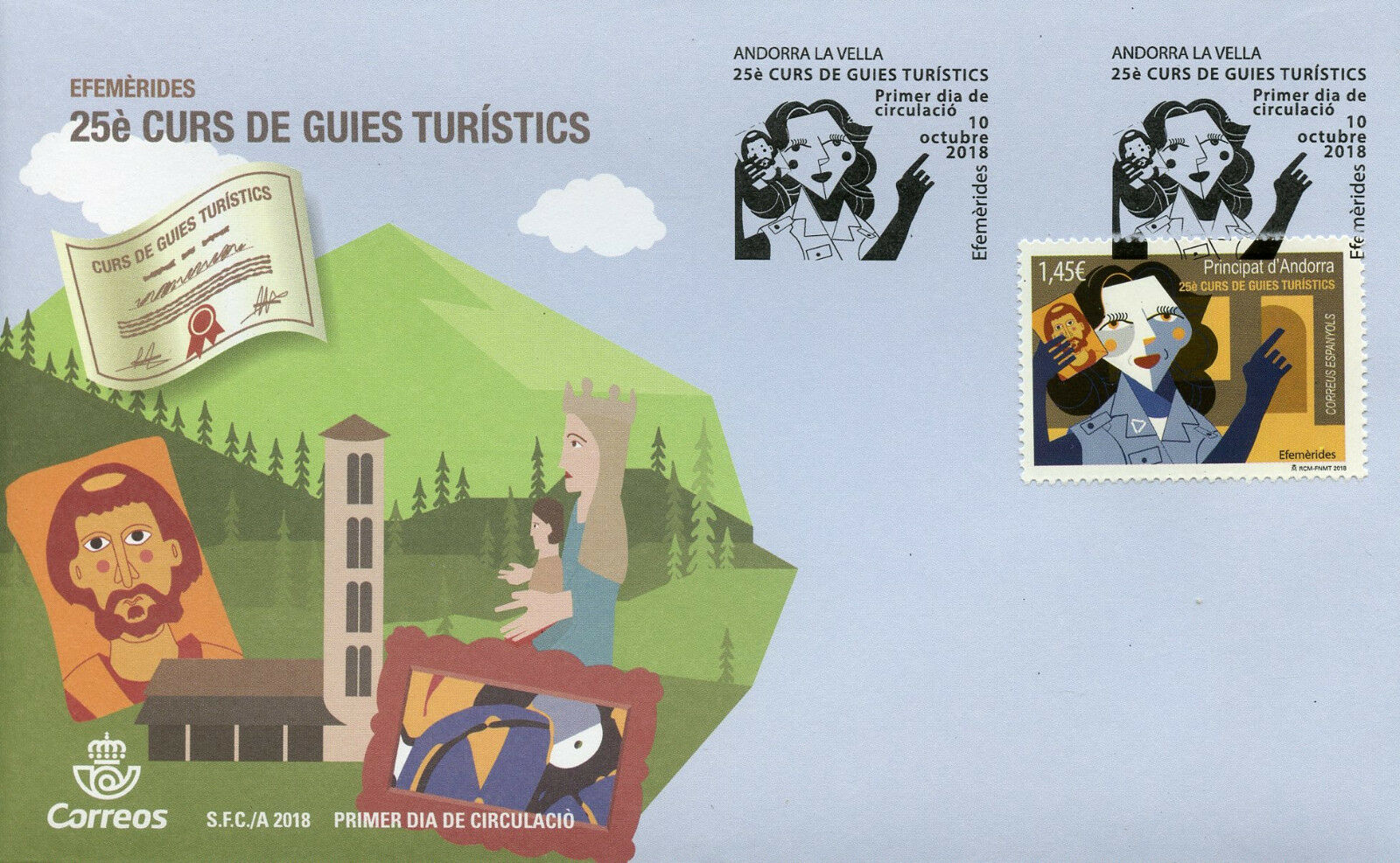 Spanish Andorra 2018 FDC Cultural Guides Curs de Guies Culturals 1v Cover Stamps