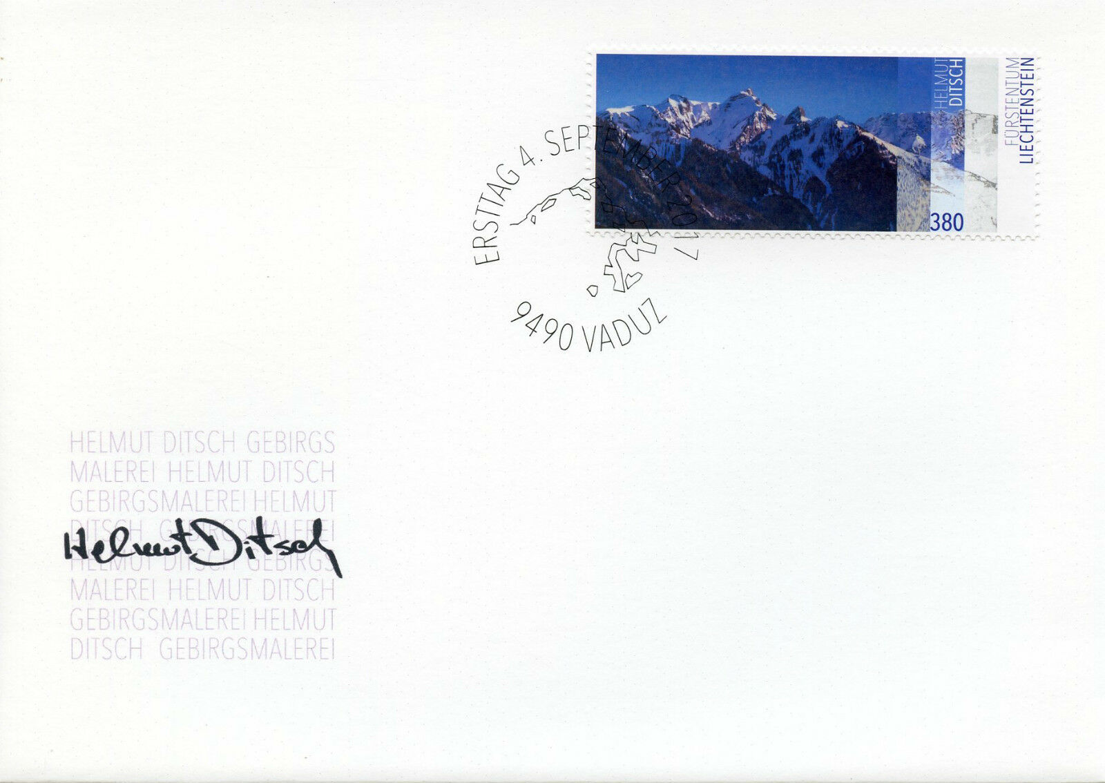 Liechtenstein 2017 FDC Helmut Ditsch Mountains Paintings 1v Set Cover Art Stamps