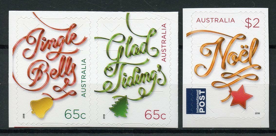 Australia 2018 MNH Christmas Noel Jingle Bells Glad Tidings 3v S/A Set Stamps